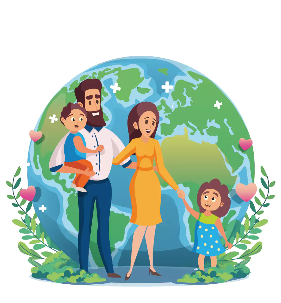 Family health insurance illustration