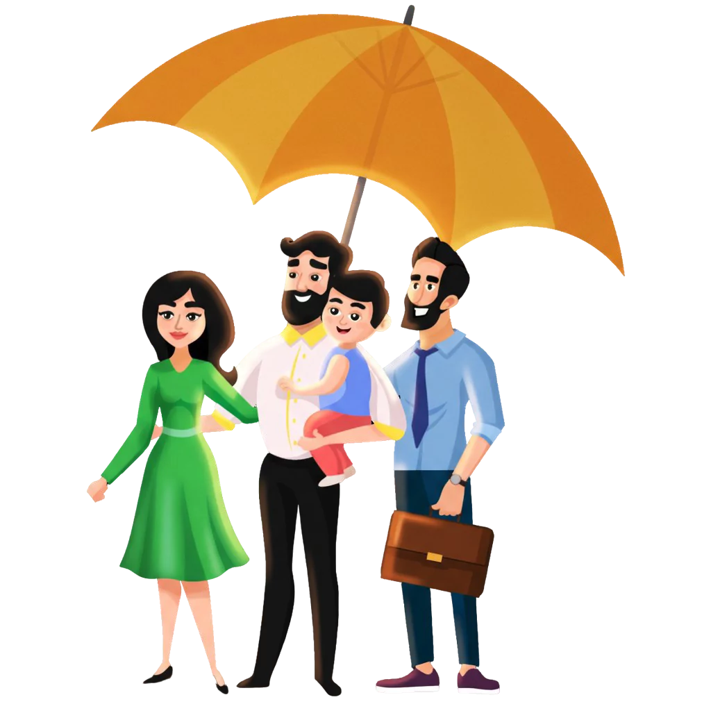 Family health insurance illustration