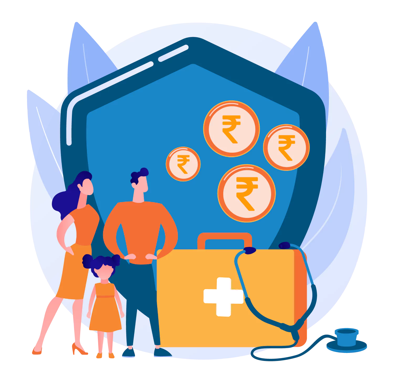 Family health insurance illustration
